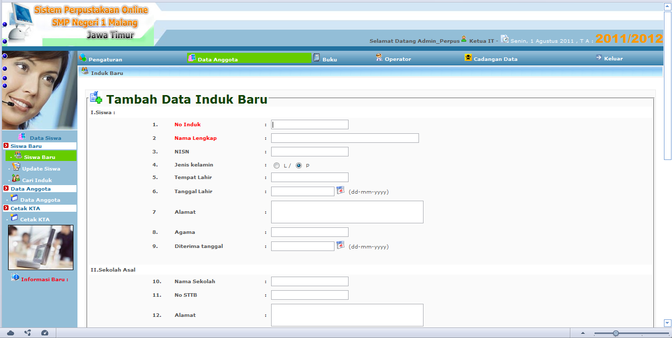 Tampilan Data Induk Sistem Informasi Perpustakaan Berbasis Website Online Tampilan Data Induk Sistem Informasi Perpustakaan Berbasis Website Online